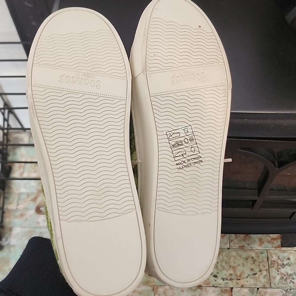 Soludos Ibiza Platform Psychedelic Spiral Sneakers Green White, Size 8 - Picture 10 of 13